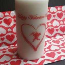 Happy Valentine's Day Heart Pillar Candle - thumbnail 3
