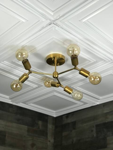 Halcyon Modern Geometric 6 Light Mid Century Industrial Chandelier - image 1