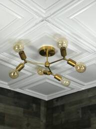 Halcyon Modern Geometric 6 Light Mid Century Industrial Chandelier