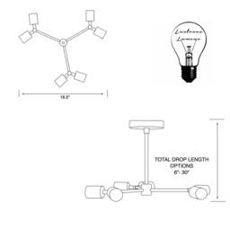 Halcyon Modern Geometric 6 Light Mid Century Industrial Chandelier - thumbnail 4