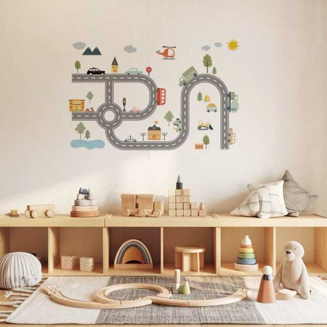 City Street Transport Vehicles Nursery Wall Stickers - image 1