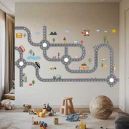 City Street Transport Vehicles Nursery Wall Stickers - thumbnail 2