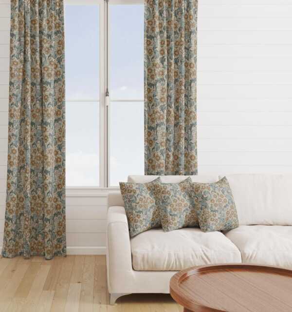 Custom Made William Morris Orchid Tourmaline Blackout Lining Curtains 3 - image 1