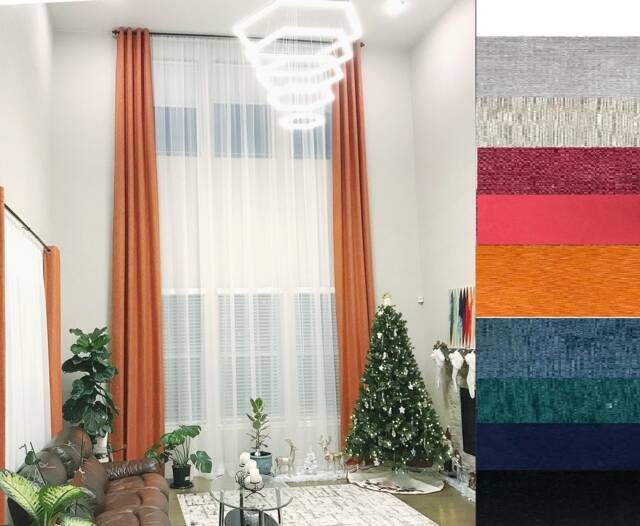 Extra Long Velvet Curtain 8-24 Ft - 1 Panel Custom Made , 2 Story Heigh Ceiling, Drape Ikiriska, Beige White, Black, Grey Custom - image 1