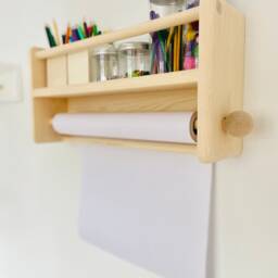 Handmade Wooden Craft Storage Shelf Wall Mounted Easel, Playroom Organizer - thumbnail 2