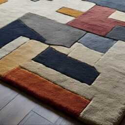 Hand-Knotted Wool Oushak Rug Cream, Grey, Pink Contemporary Design - 8x10 - thumbnail 2