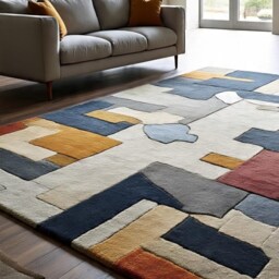 Hand-Knotted Wool Oushak Rug Cream, Grey, Pink Contemporary Design - 8x10 - thumbnail 3