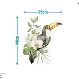 Toucan Wall Sticker, Jungle Stickers, Safari Room Decor, Tropical Jungle Sticker - thumbnail 2