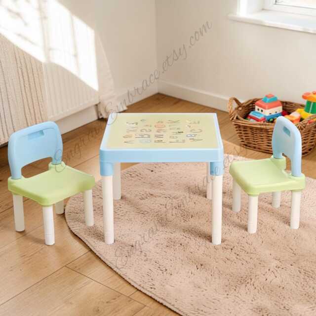 Kids Abc Table & Chair Set, Toddler Study & Play Furniture - image 1