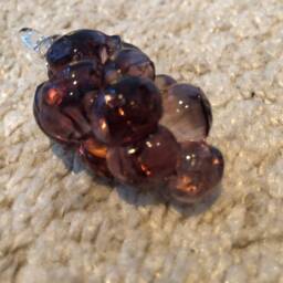 Grapes Or Fruit, Hanging Crystals, Spare Parts For Chandeliers With Broken Pieces, in Murano Glass, Amethyst Color - thumbnail 2