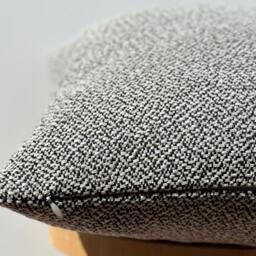 Black & White Chenille Linen Pillow Cover, Textured Decorative - thumbnail 2