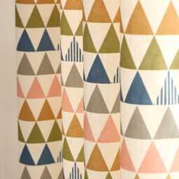 Cafe Curtain Window Valance/Window Treatment Topper/Kitchen/Bathroom/Kids Nursery Living Room Panel-Geometric Triangle, Free Gift - thumbnail 2