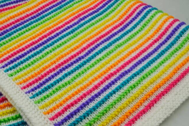 Sassy Stripes Baby Blanket Knit Blanket Pattern, PDF Download - image 1