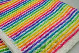 Sassy Stripes Baby Blanket Knit Blanket Pattern, PDF Download - thumbnail 1