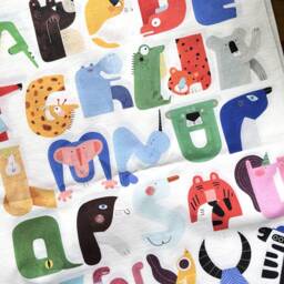 Abc Alphabet Animal Fabric Poster, Small Tapestry Wall Hanging, Nursery Art - thumbnail 3