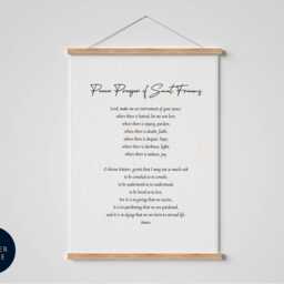 st Francis Of Assisi Prayer Print - Peace Christian Wall Art Fine Typography Religious Gift - thumbnail 2