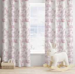 Chinoiserie Toile De Jouy Safari - Pink, Curtains, Blackout Or Non Blackout, Eyelet, Pencil Pleat Rod Pocket, Home Decor