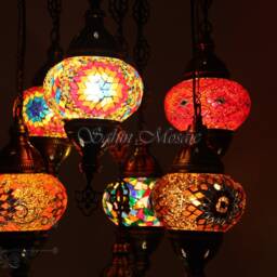 7 - Ball Turkish Sultan Mosaic Chandelier - Medium Globes - thumbnail 3