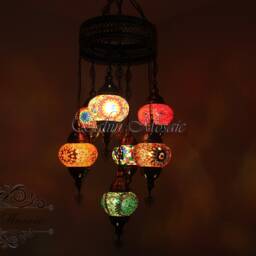 7 - Ball Turkish Sultan Mosaic Chandelier - Medium Globes - thumbnail 2