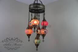 7 - Ball Turkish Sultan Mosaic Chandelier - Medium Globes - thumbnail 1