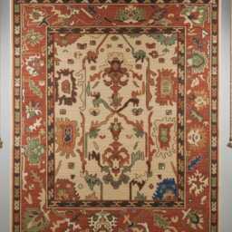 Handmade Orange Wool Rug - Traditional Turkish Floral Carpet, Boho Farmhouse Decor - thumbnail 2