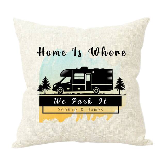 Personalised Campervan Cushion Pillow - Unique Motorhome Gift Ideas & Presents For Brother Sister Mum Dad Son Daughter Friend