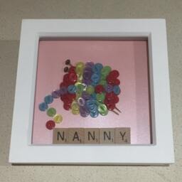 Personalised Knitting Button Art Frame, Ball Of Wool Decor - thumbnail 2