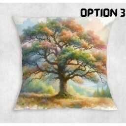 Pastel Forest Tree Cushion Cover Soft Canvas Pillowcase - thumbnail 3