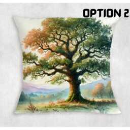 Pastel Forest Tree Cushion Cover Soft Canvas Pillowcase - thumbnail 2