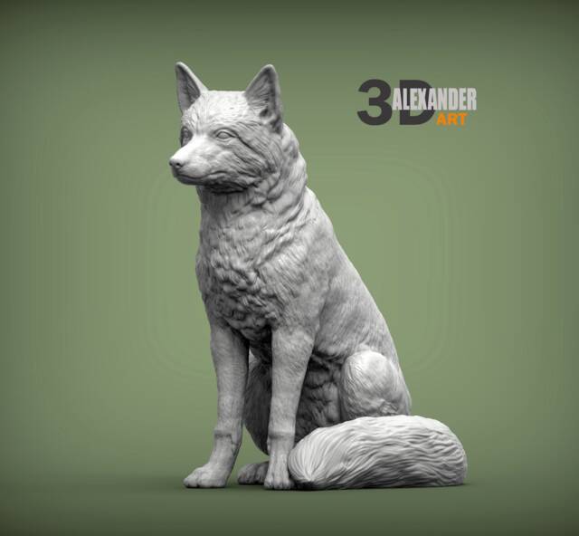 3D Printed Fox Figurine Home Decor Gift - image 1