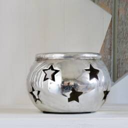 Silver Star Tea Light Holder Lantern - thumbnail 2