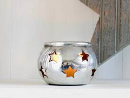 Silver Star Tea Light Holder Lantern - thumbnail 1