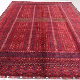 7x10 Large Afghan Vintage Rug, Hand Knotted Wool Turkmen Tribal Hetchulu Parda Oriental Bedroom Area Dining Table Carpet - thumbnail 3