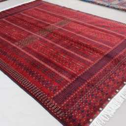 7x10 Large Afghan Vintage Rug, Hand Knotted Wool Turkmen Tribal Hetchulu Parda Oriental Bedroom Area Dining Table Carpet - thumbnail 2