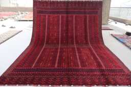 7x10 Large Afghan Vintage Rug, Hand Knotted Wool Turkmen Tribal Hetchulu Parda Oriental Bedroom Area Dining Table Carpet - thumbnail 1