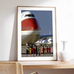 Vintage Flight Attendant Poster Print, Retro 60S 70S Jumbo Jet Aviation Photo, Pilot Gift, Mid Century Modern Travel Wall Decor - thumbnail 2
