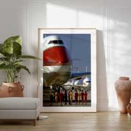 Vintage Flight Attendant Poster Print, Retro 60S 70S Jumbo Jet Aviation Photo, Pilot Gift, Mid Century Modern Travel Wall Decor - thumbnail 3