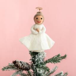 Christmas Angel Tree Topper - Felt Personalised Decorations Gift Ideas - thumbnail 2