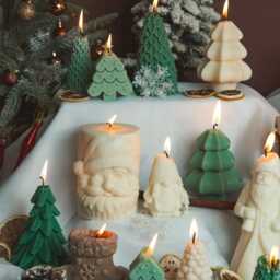 Handmade Santa Claus Soy Wax Candle Christmas Decor - thumbnail 2
