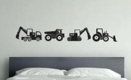 Kids Room Decor, Construction Vehicle Wall Decals - thumbnail 1