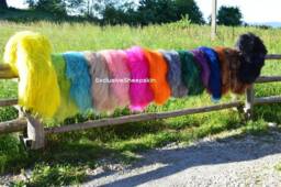 Dyed Icelandic Genuine Sheepskin Rug Sheep Skin 16 Color Soft Long Wool Throw, Schaffell, Hygge - thumbnail 1
