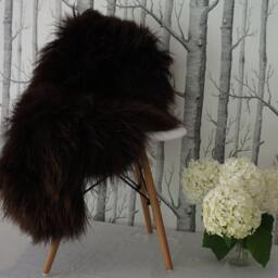 Sheepskin Brown Throw Genuine Leather Wool Carpet Decorative Rug Brown, Carpet, Gray Rugs, Chair Throw, Shag - thumbnail 2
