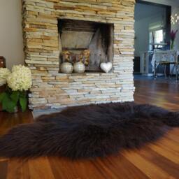 Sheepskin Brown Throw Genuine Leather Wool Carpet Decorative Rug Brown, Carpet, Gray Rugs, Chair Throw, Shag - thumbnail 3