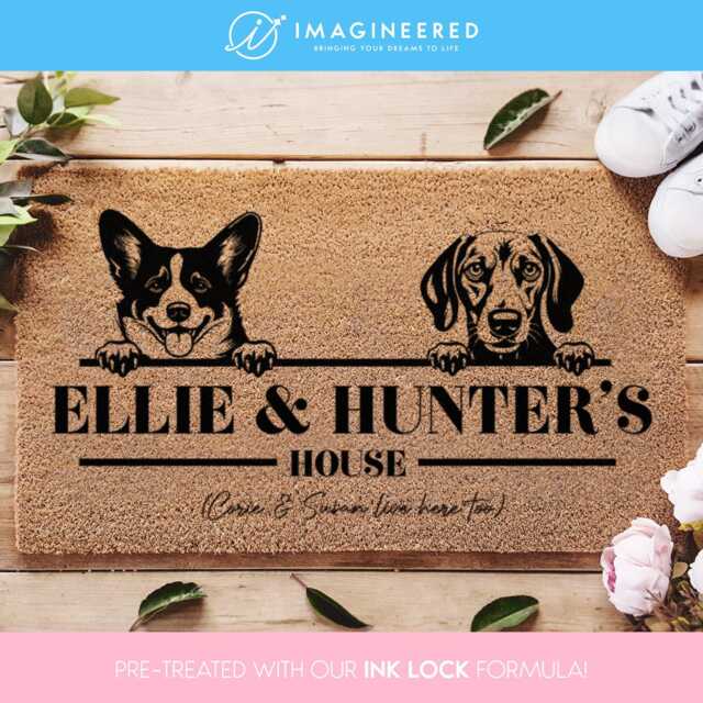 Personalized Housewarming Gift - Welcome Rug For Dog Lovers Breeds Handcrafted Doormat Custom Pet Mat - image 1