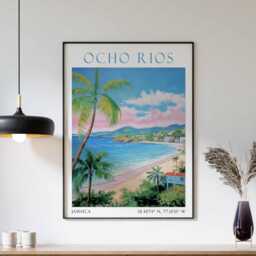 Ocho Rios Travel Print Wall Art Hanging Home D??cor Gift Lovers Caribbean - thumbnail 1