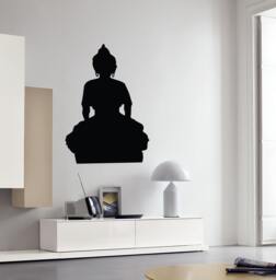 Wall Vinyl Decal Buddha Seating Buddhism Yoga Studio Modern Living Room Decor - #2410Dn - thumbnail 1