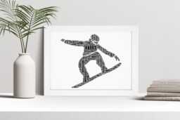Personalised Snowboarder Word Art Print, Snowboarding Gift, Custom Wall Framed Picture, Present For Men, Women Nl - thumbnail 1