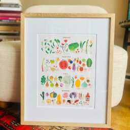 Seasonal Guide To Produce - Illustrated Foodie Gift, Framed Or Unframed - thumbnail 2