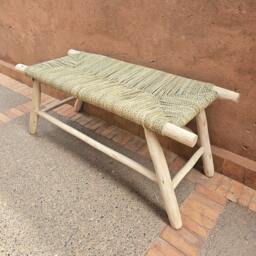 Moroccan Bench With Palm Leaf Cord - thumbnail 4
