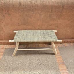 Moroccan Bench With Palm Leaf Cord - thumbnail 2